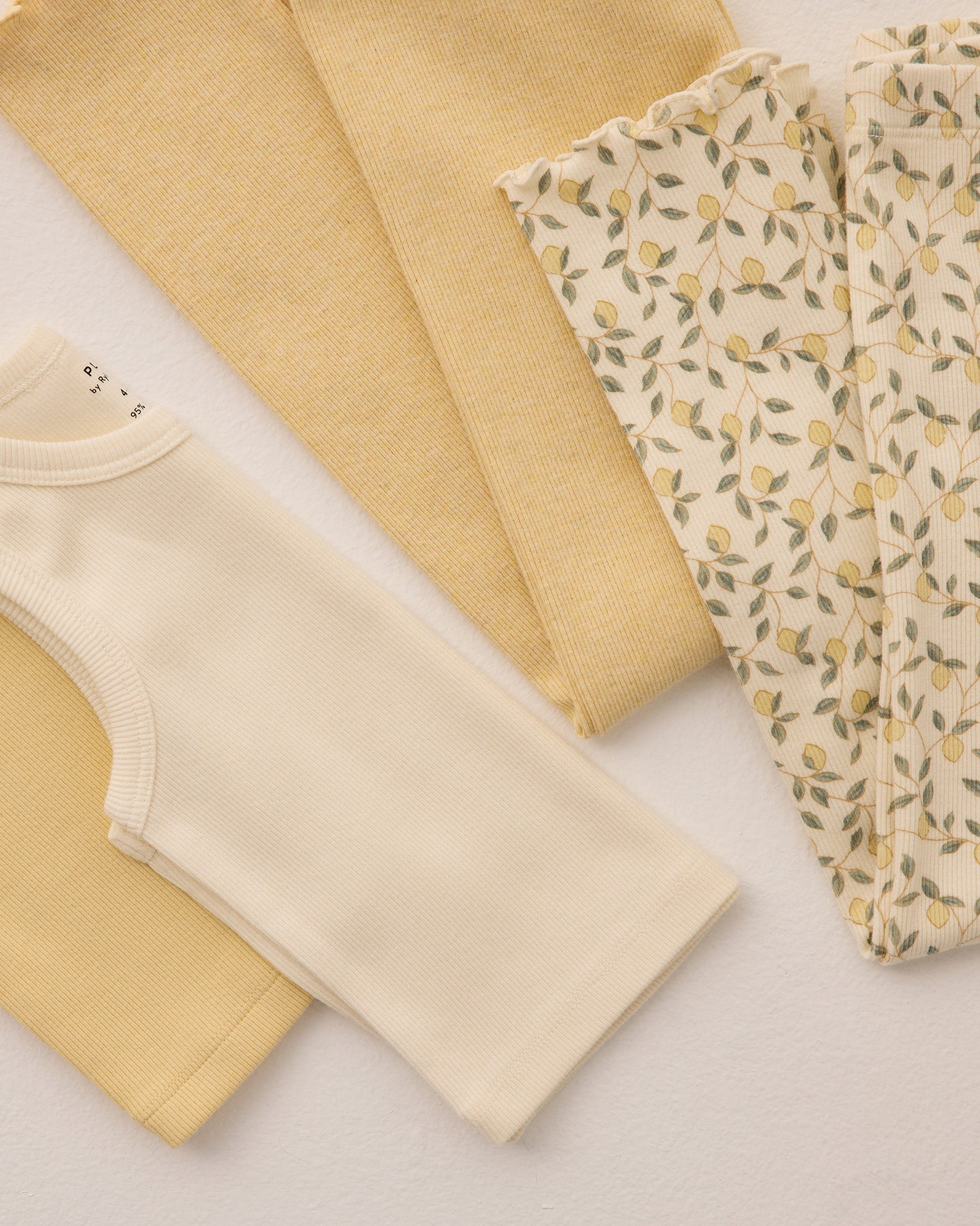 Ribbed Legging Set || Lemons, Yellow