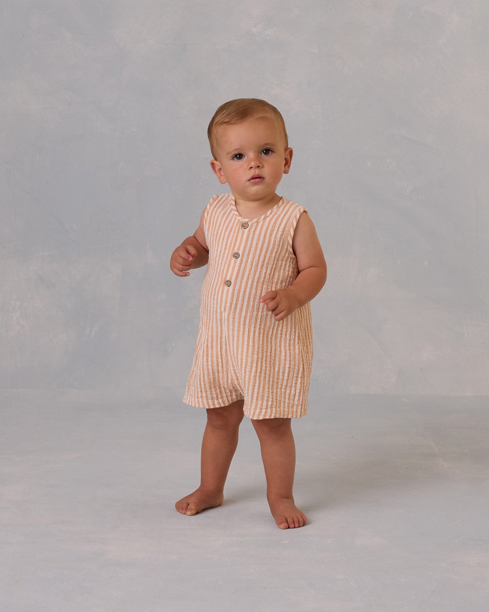 Maverick Romper || Grapefruit Stripe