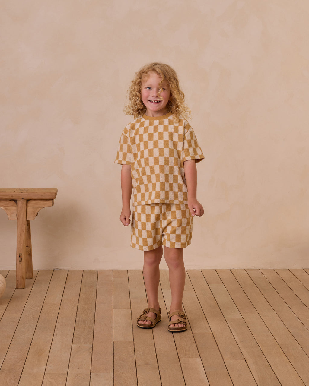 Terry Boys Short || Marigold Check
