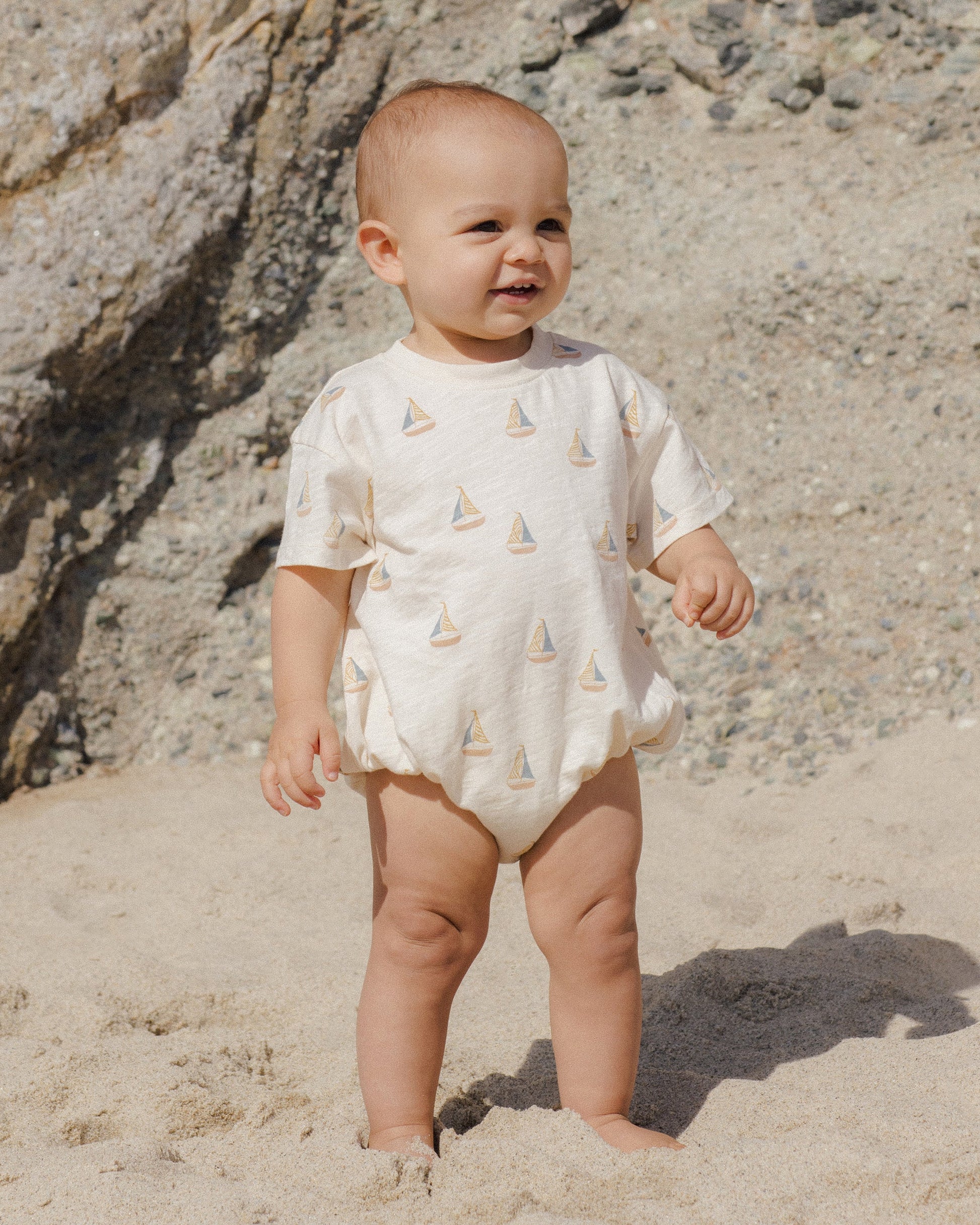 Relaxed Bubble Romper || Sailboats