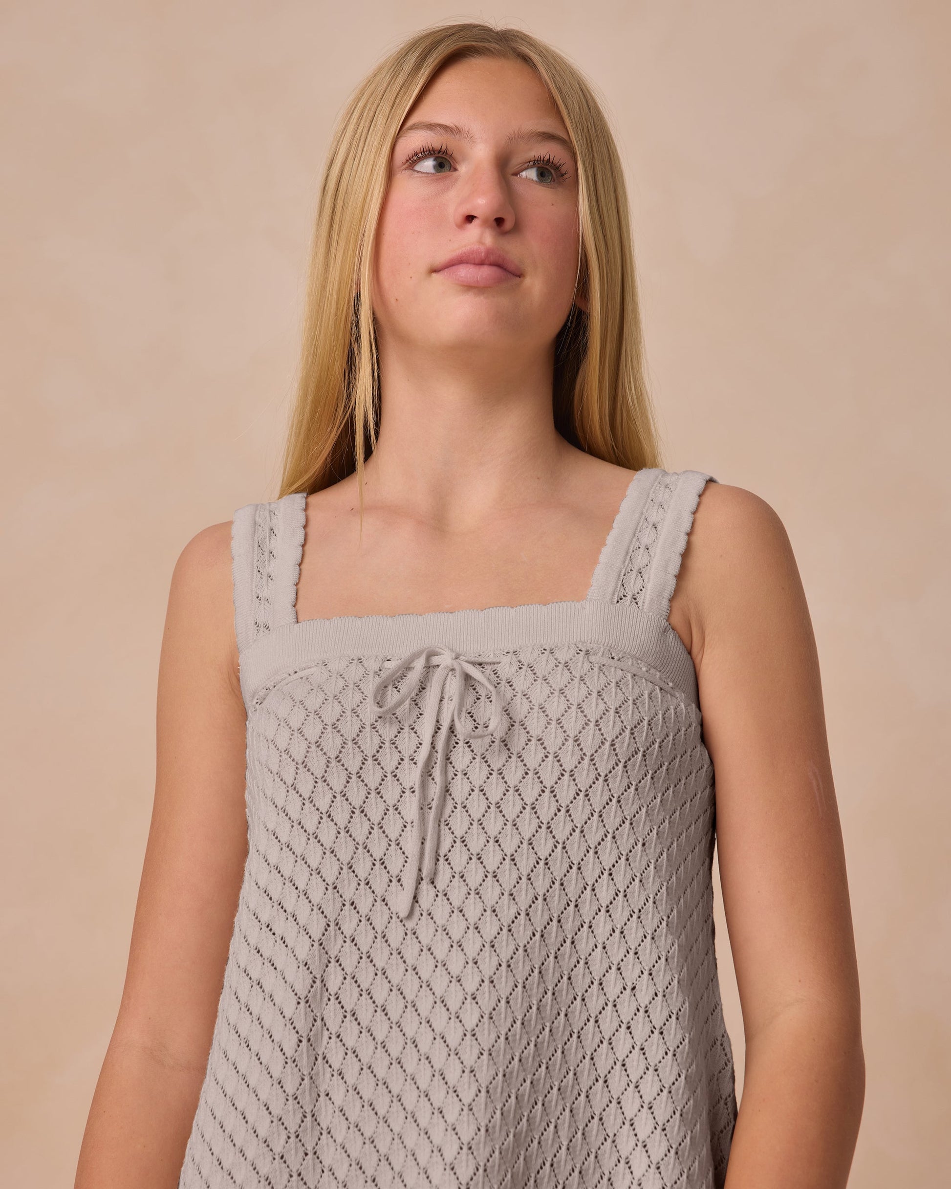 Crochet Tank Mini Dress | Seafoam