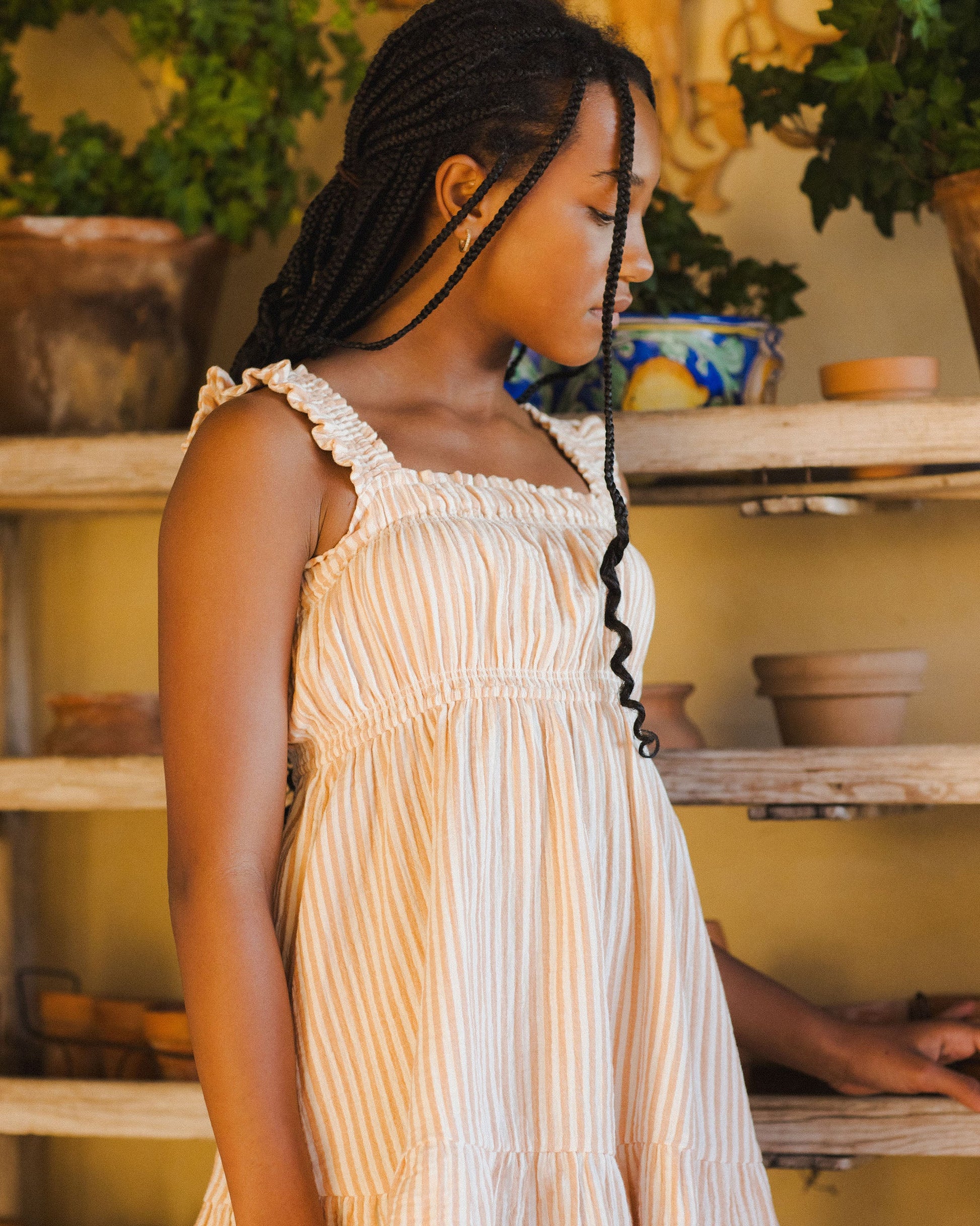Annalise Dress || Grapefruit Stripe