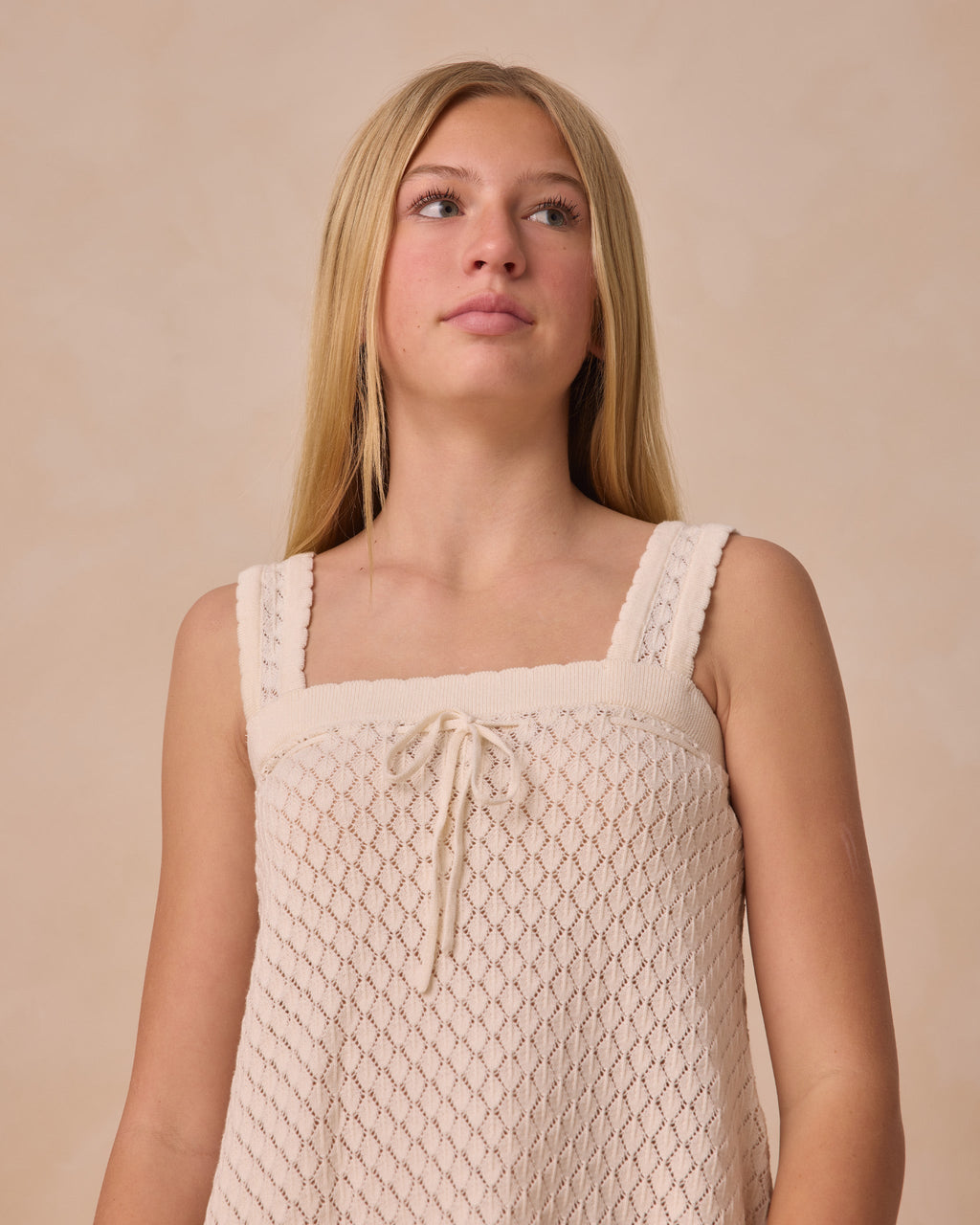 Crochet Tank Mini Dress | Ivory