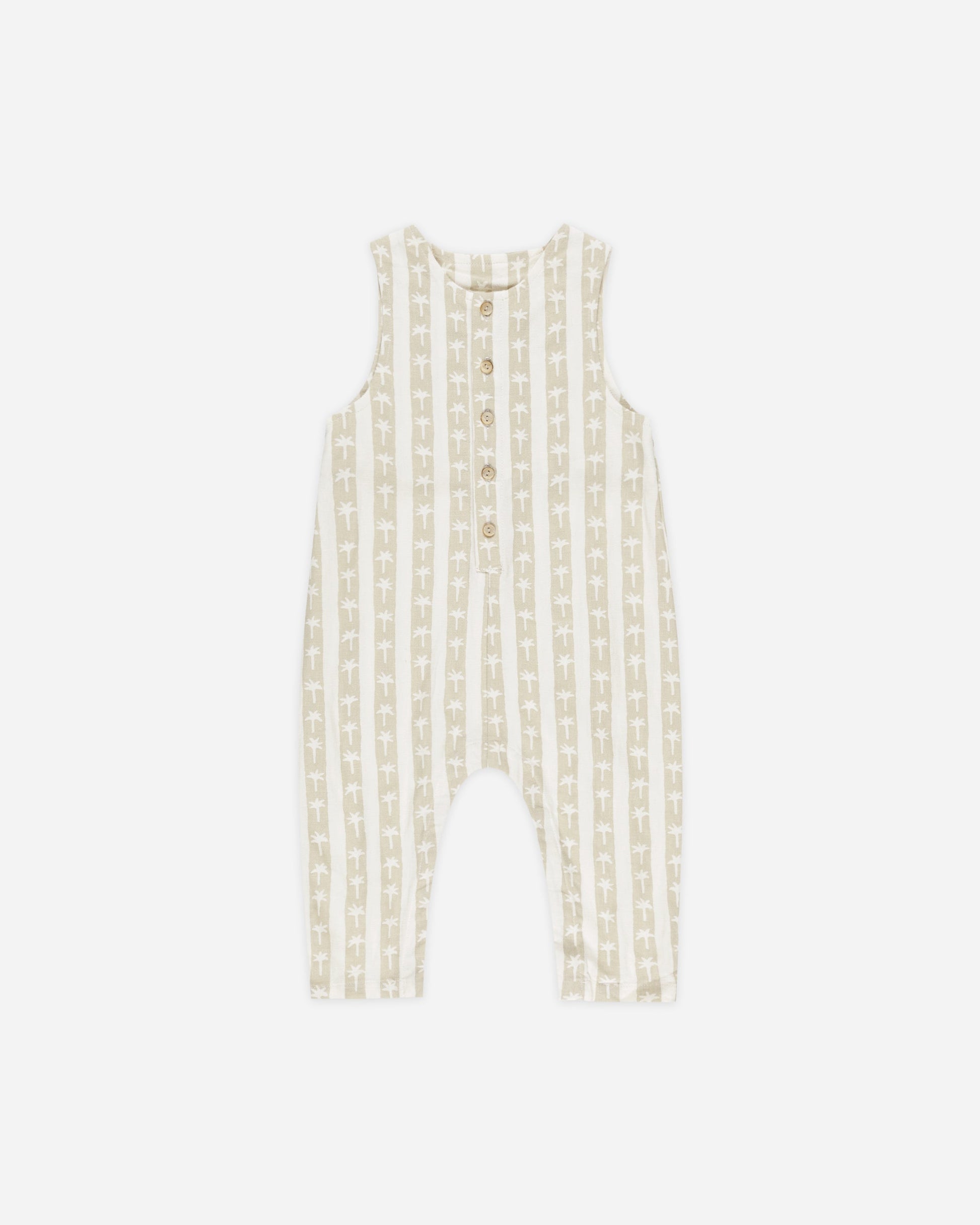 Button Jumpsuit || Palm Stripe