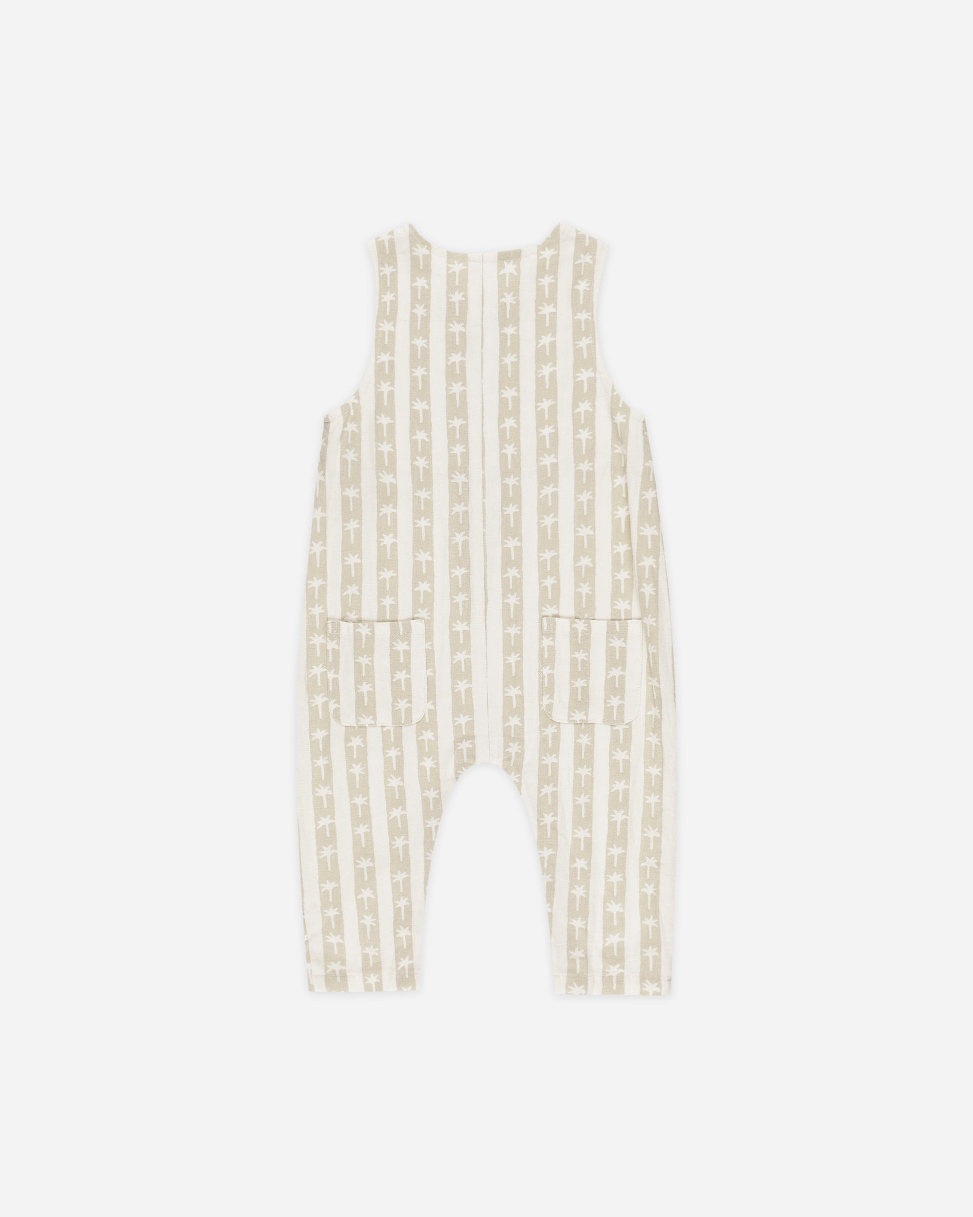 Button Jumpsuit || Palm Stripe