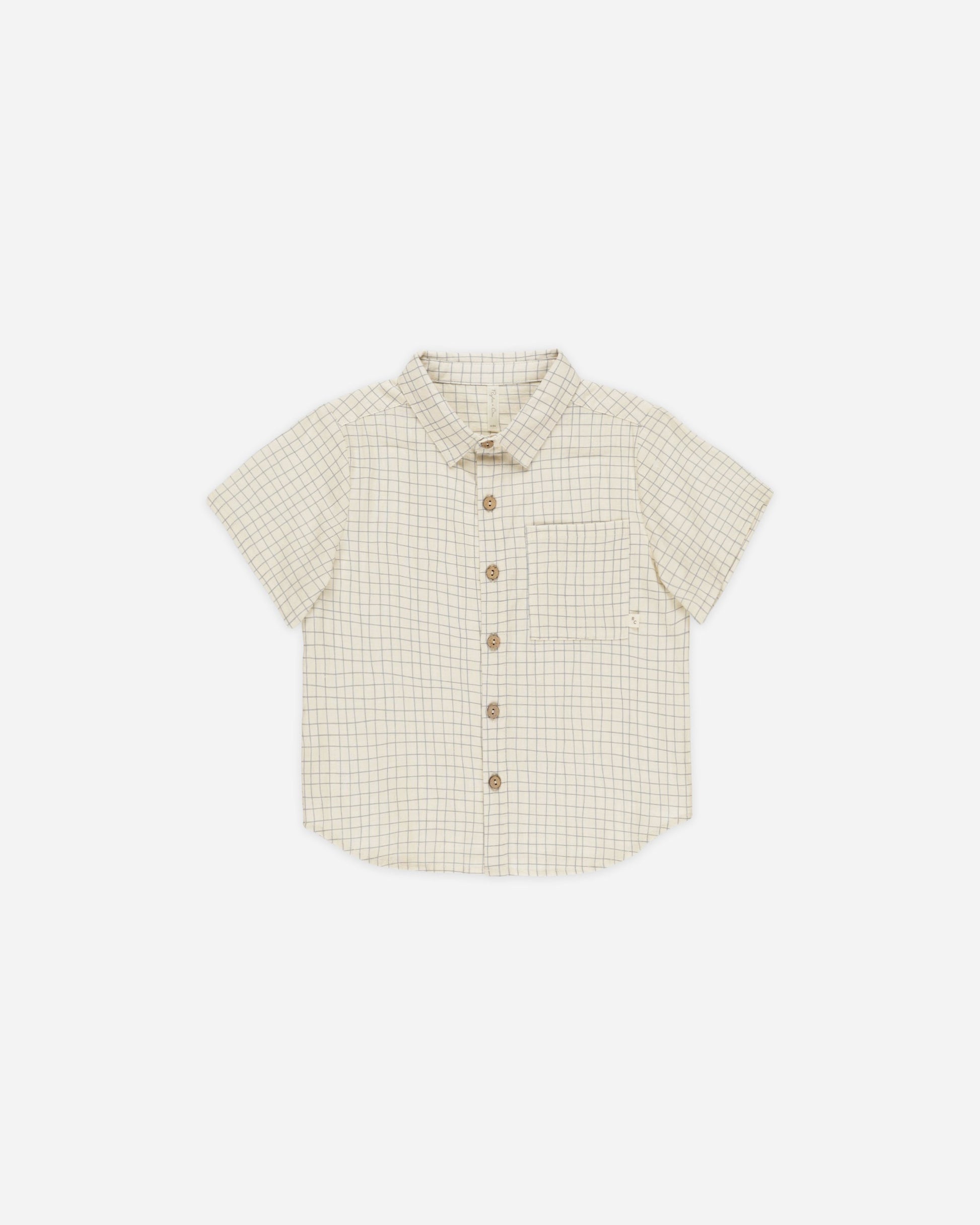 Collared Short Sleeve Shirt || Grid