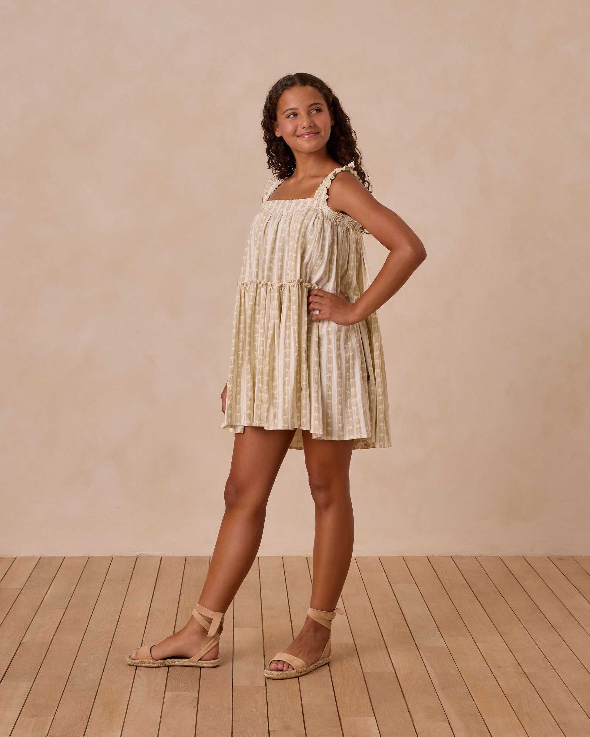 Cicily Dress || Palm Stripe