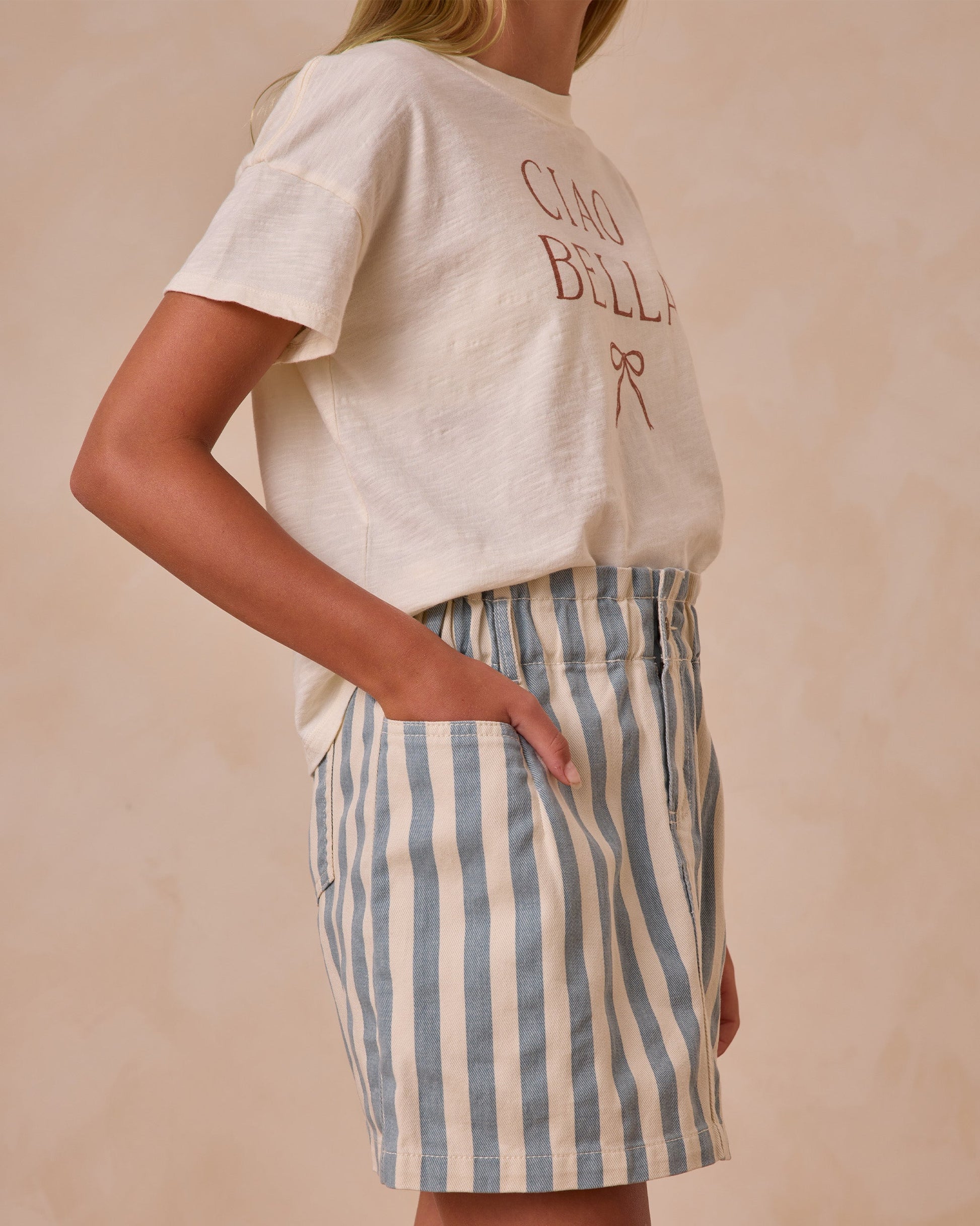 Denim Mini Skirt | Ocean Stripe