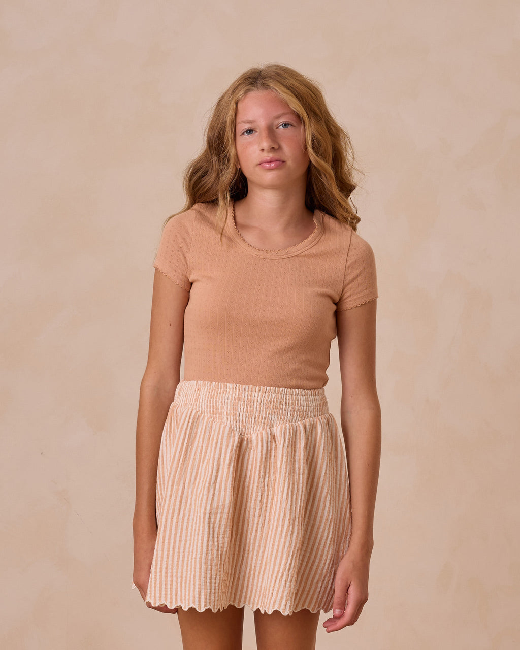 Pointelle Tee || Grapefruit