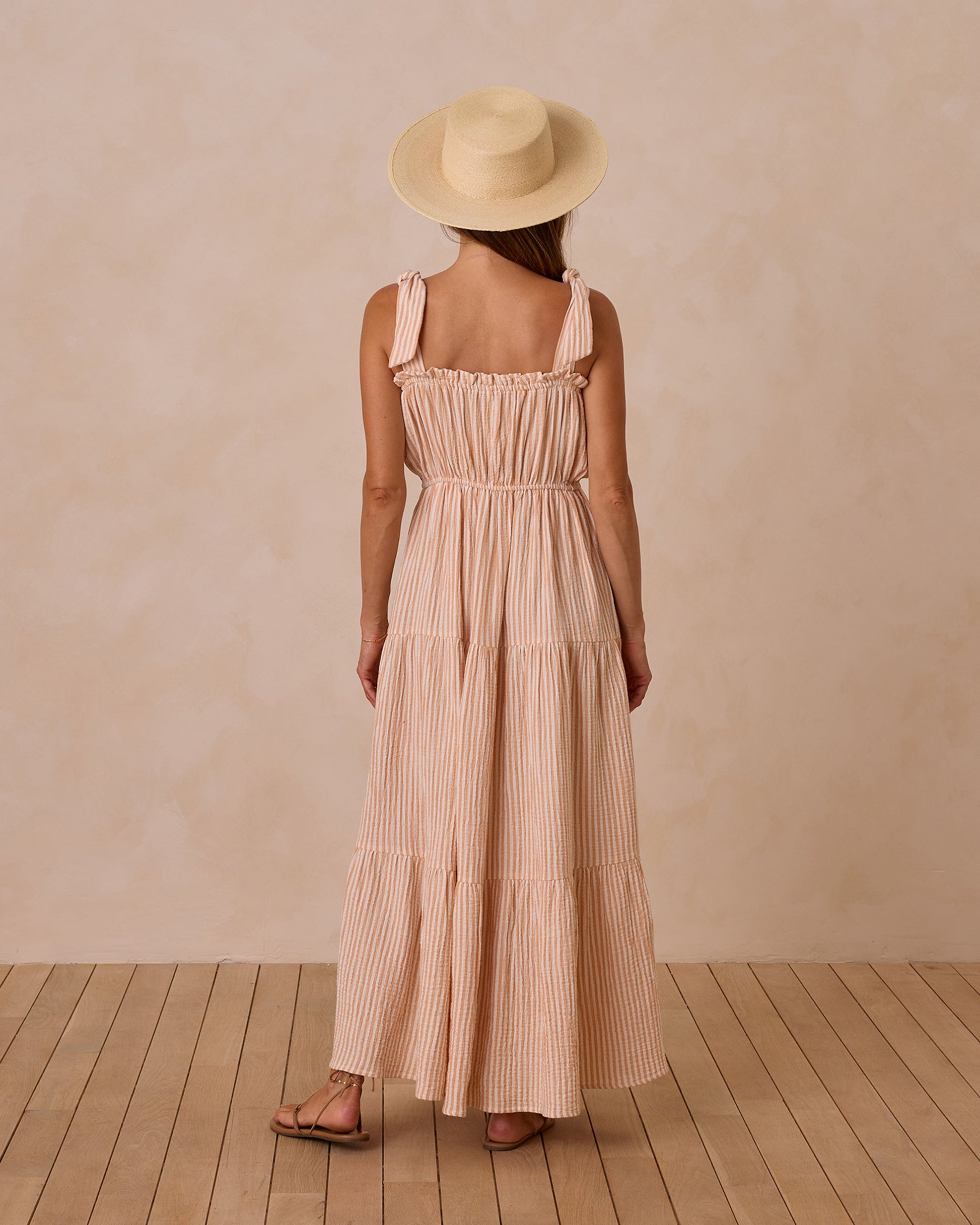 Delphina Dress | Grapefruit Stripe