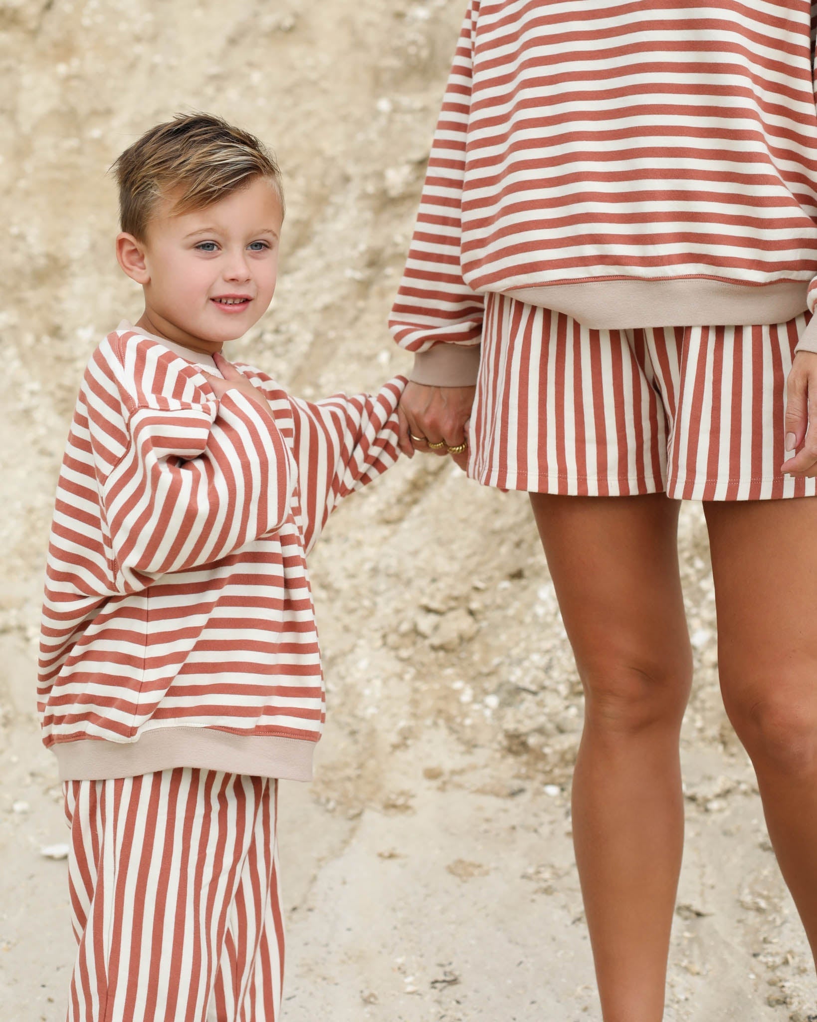 Oversized Crew || Poppy Stripe