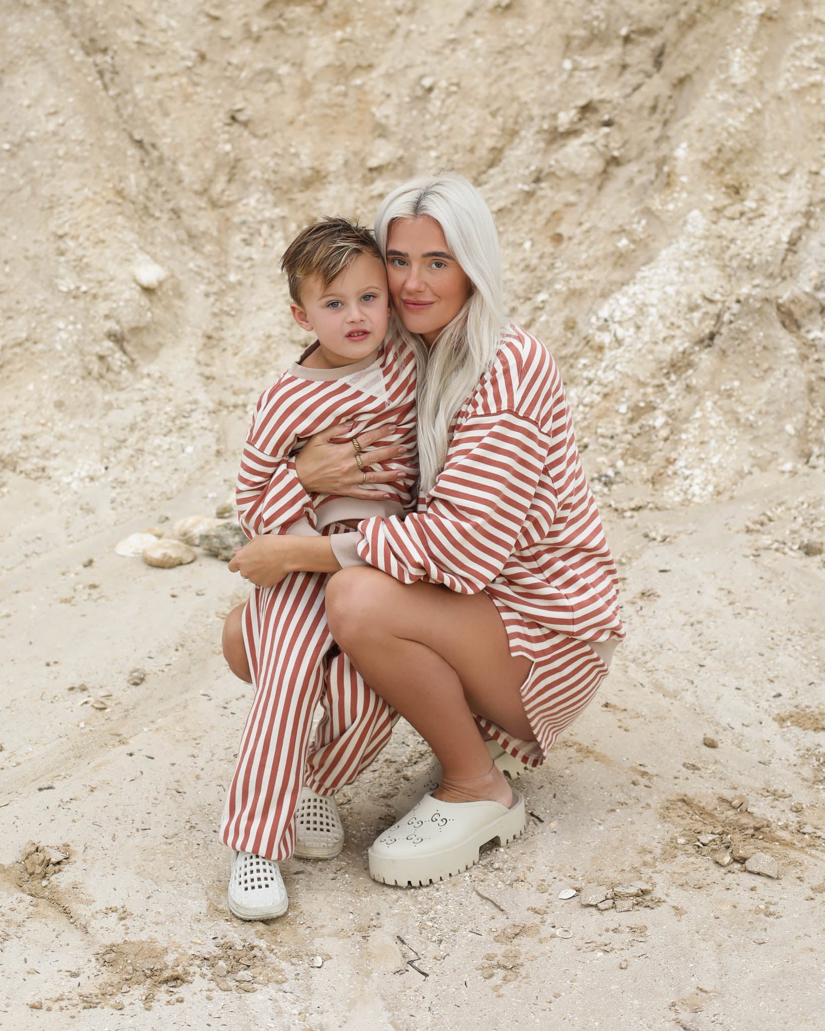 Oversized Crew || Poppy Stripe