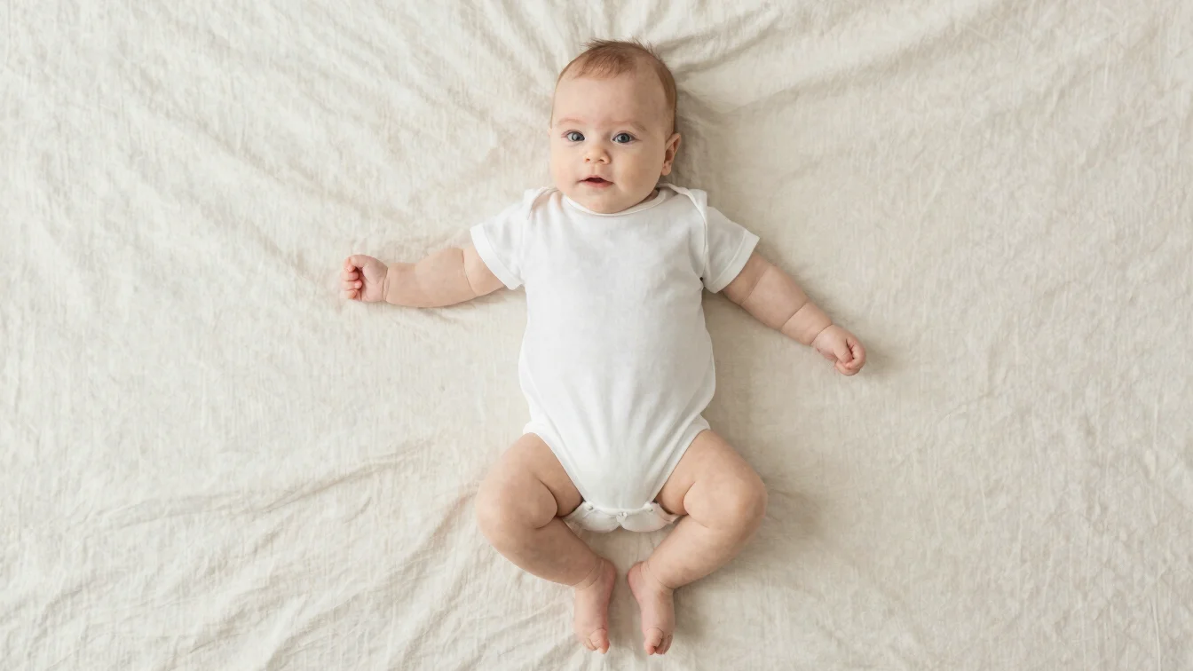 Baby in a soft white bodysuit